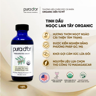 Tinh Dầu Hoa Ngọc Lan Hữu Cơ Organic Therapeutic Grade Ylang Ylang Essential Oil PURA DOR 118ml Nhập Khẩu Mỹ