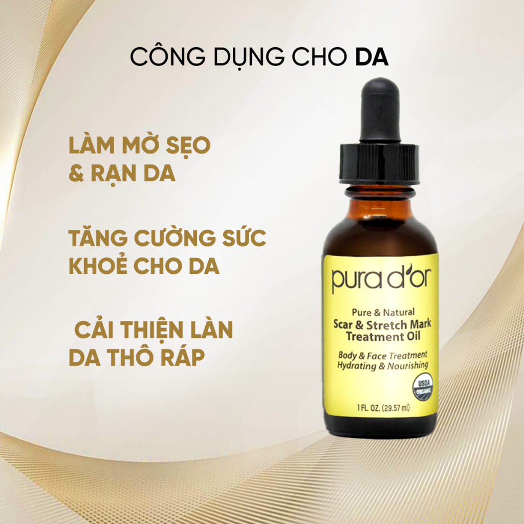 Dầu Dưỡng Mờ Sẹo Và Rạn Da Scar and Stretch Mark Treatment Oil 29.57ml PURA DOR
