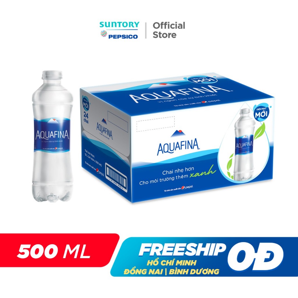 [HỎA TỐC]Thùng 24 Chai Nước tinh khiết Aquafina (500ml/chai)