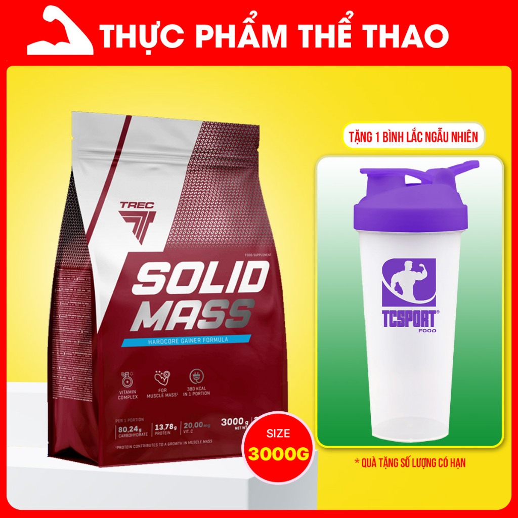 Sữa Tăng Cân NHANH SOLID MASS (1000g - 3000g - 5800g) - NHIỀU HƯƠNG VỊ - HÀNG CHÍNH HÃNG TREC