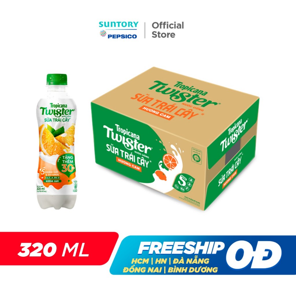 Thùng 24 Chai Sữa Trái Cây Hương Cam Twister