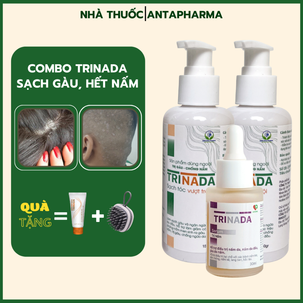 TRINADA loại bỏ nấm da đầu rụng tóc, hết gàu ngứa an toàn