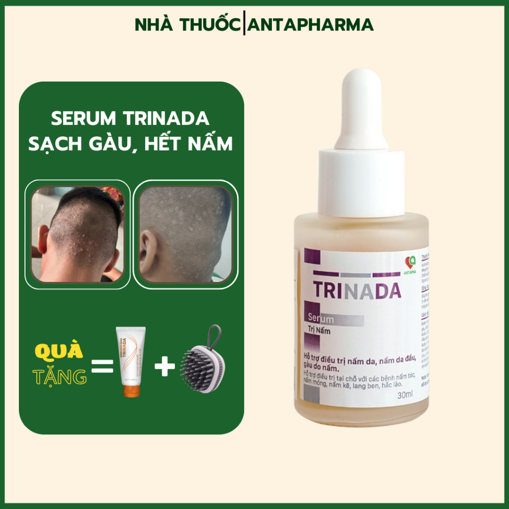 Serum TRINADA loại bỏ Nấm da đầu có mủ, gàu ngứa tróc vảy loại bỏ hoàn toàn tại nhà