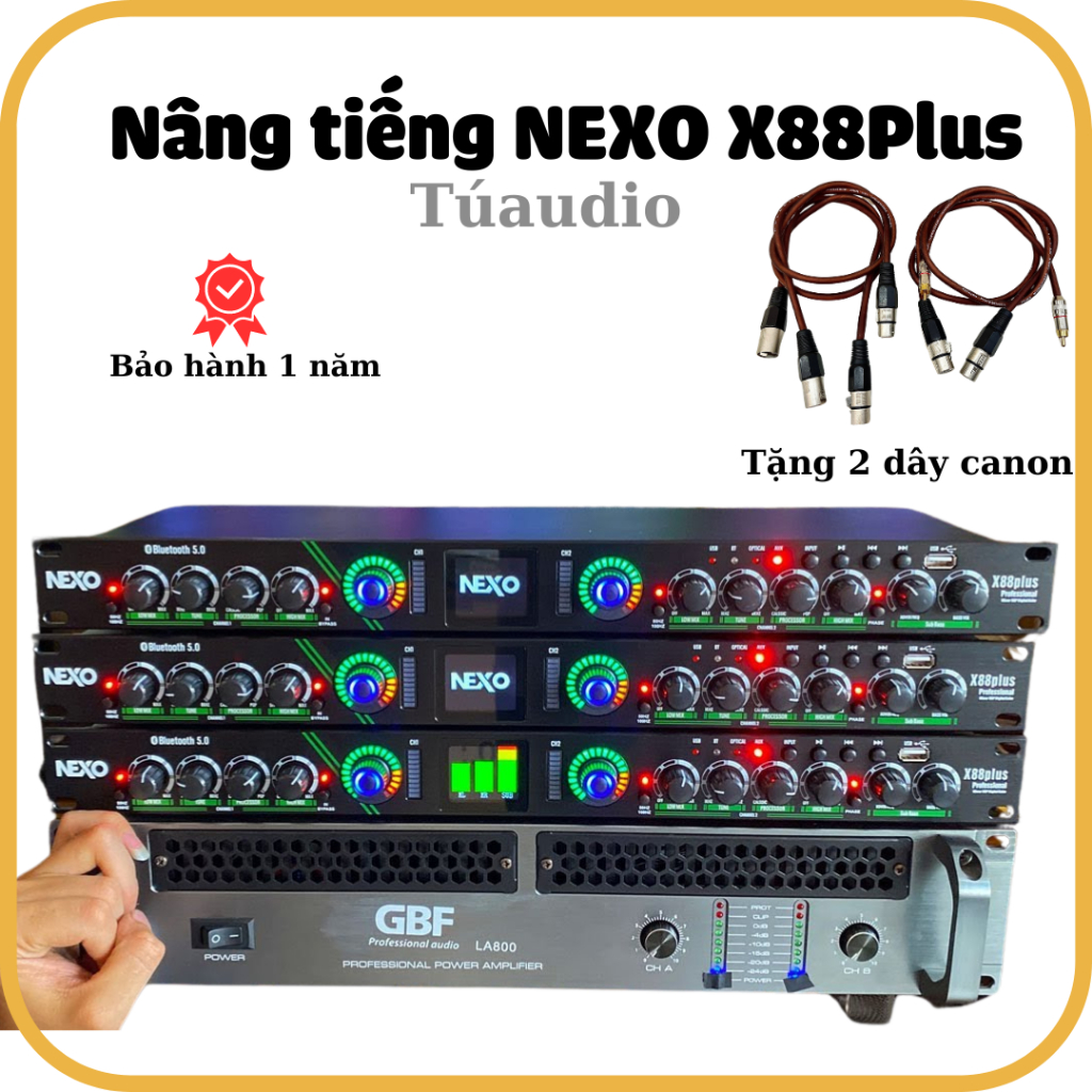 Máy Nâng tiếng Nexo x88 Plus, có đủ bluetooth, optical, usb cổng quang, cho âm thanh sắc nét. tặng dây canon