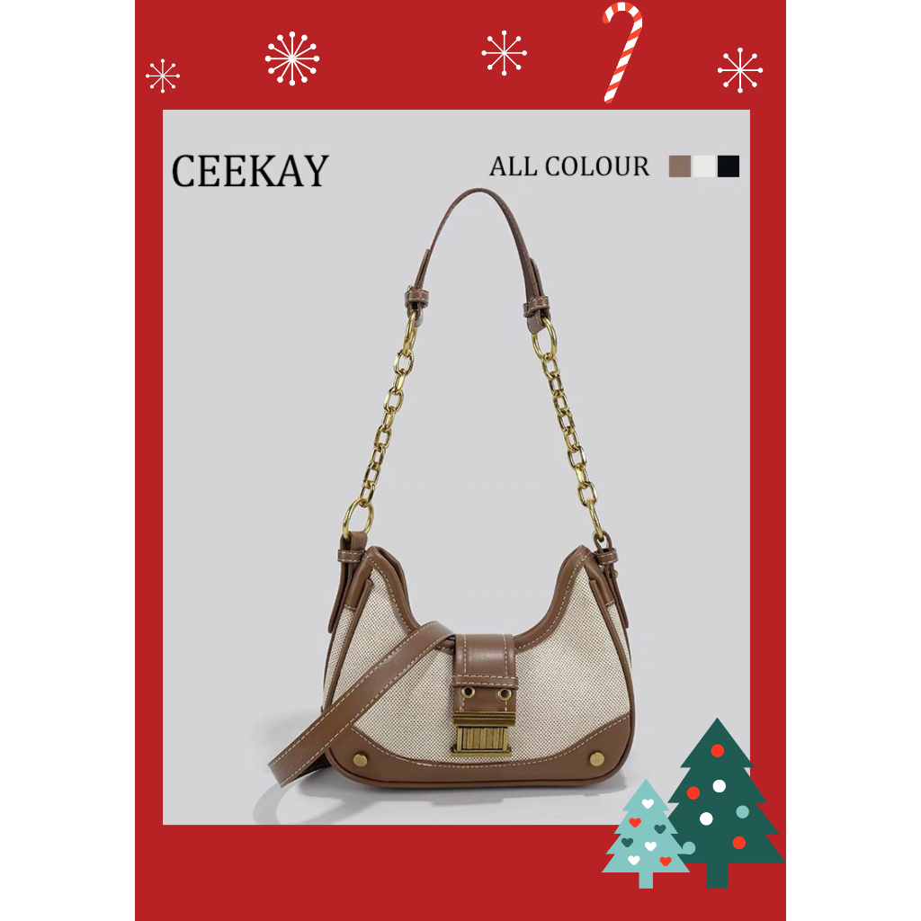 Túi Ceekay chính hãng | Túi xách nữ hottrend, túi kẹp nách dây xích- Full box - CK25