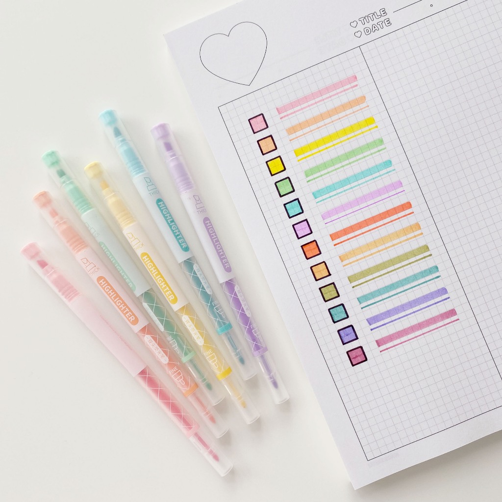 Clearance Set 8 Bút dạ quang đánh dấu highlighter pen pastel morandi nhiều màu marker dễ thương