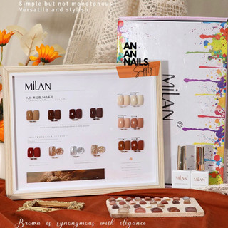 Set sơn gel nâu , trắng sữa ,nhũ ,Set sơn gel Hàn,Tặng bảng màu -an an nail