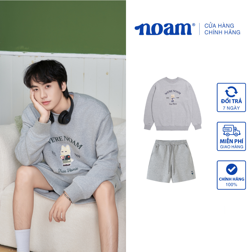 Set đồ Unisex Form rộng NOAM Sweater Nafox Mate - Vải nỉ mềm mịn