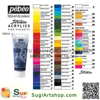 Màu acrylic Pebeo 100ml, studio acrylics Pebeo 100ml