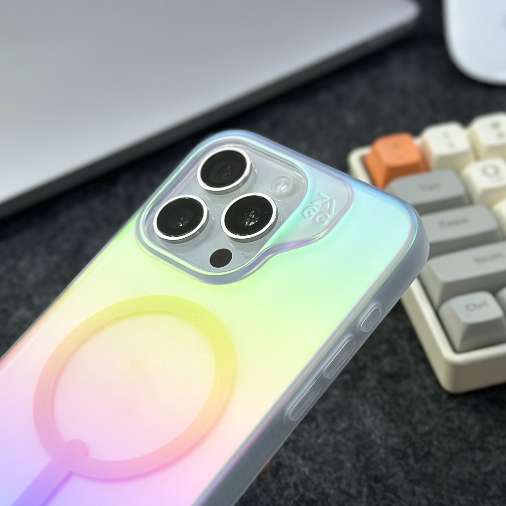 Ốp Lưng 15 Pro / 15 Pro Max ZAGG Milan Snap Graphene Iridescent Kháng Khuẩn Viền Dẻo Chống Sốc