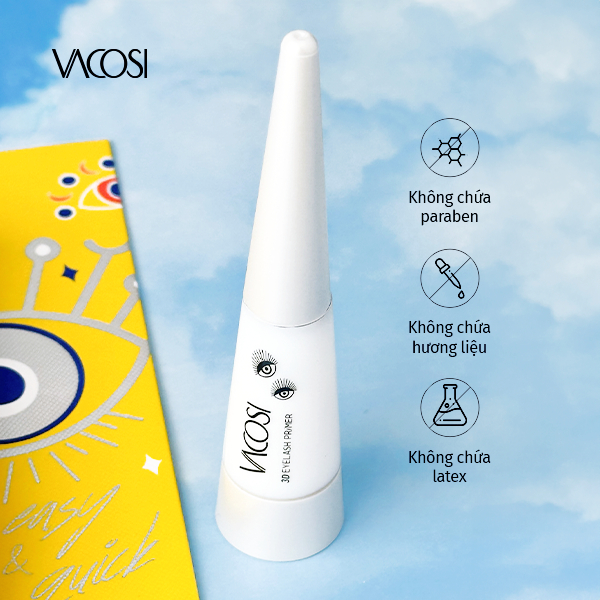 Keo Dán Mi Giả VACOSI Phiên Bản Ngọc Trai 8mL Kèm Cọ - Eyelash 3D Primer