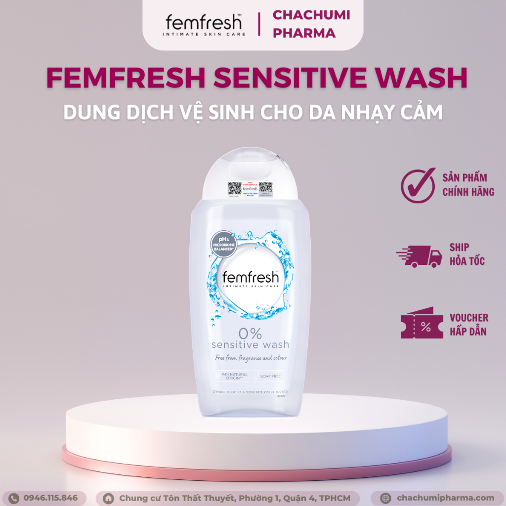 Femfresh Sensitive Wash 250ml  - Dung dịch vệ sinh cho da nhạy cảm