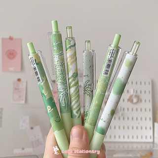 Set 6 bút gel mực đen tone xanh lá ngòi 0.5mm