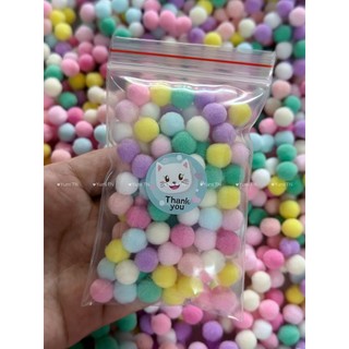 pompom lông trang trí 1cm, túi 100 hột