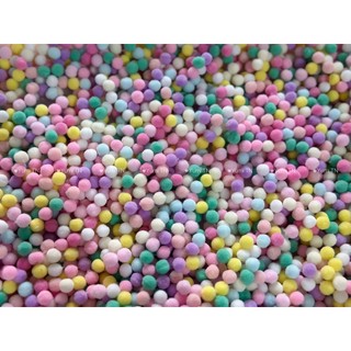 Pompom lông trang trí 1cm, túi 100 hột