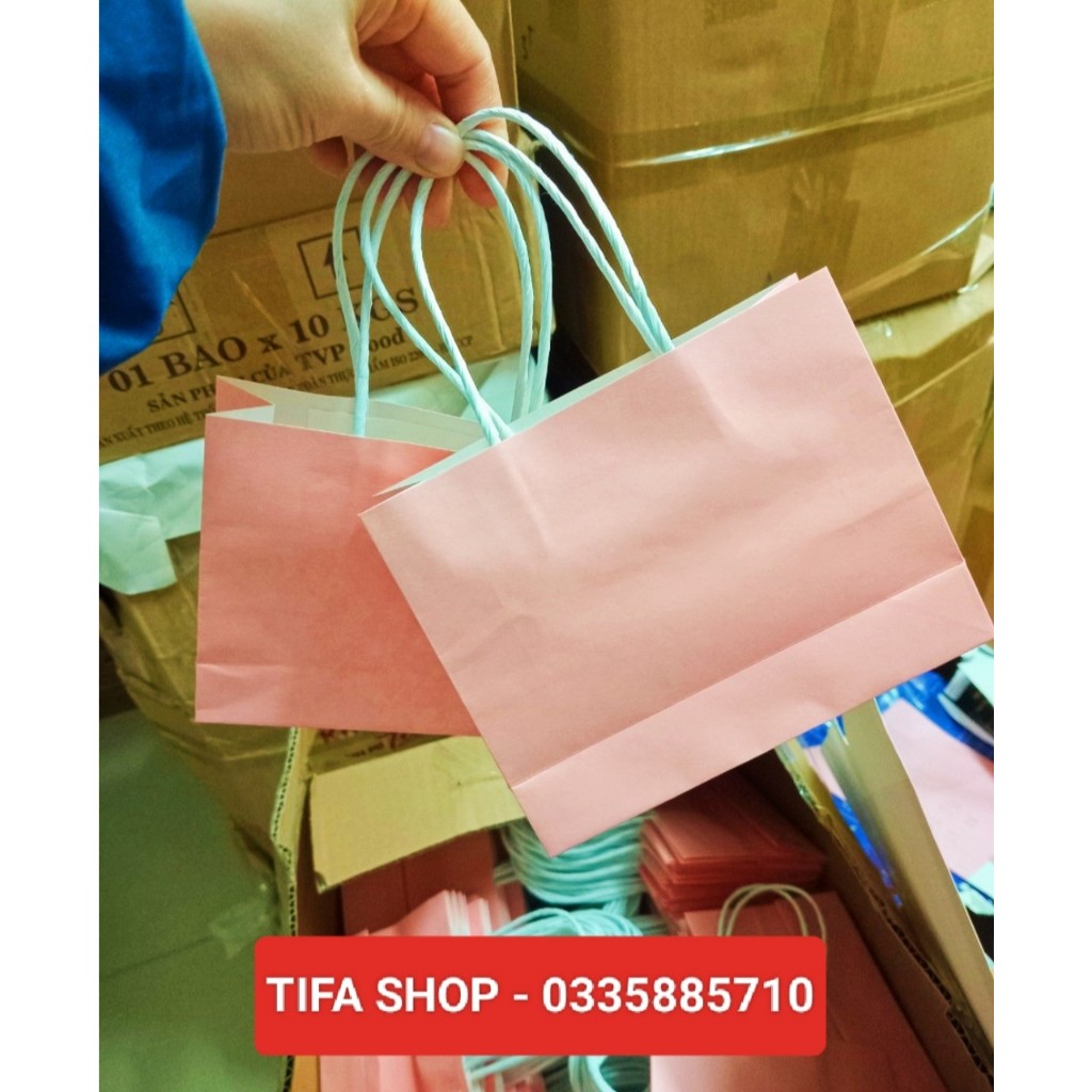 Túi giấy Kraft Nhật 15x12x5cm đựng son, mỹ phẩm mini có sẵn
