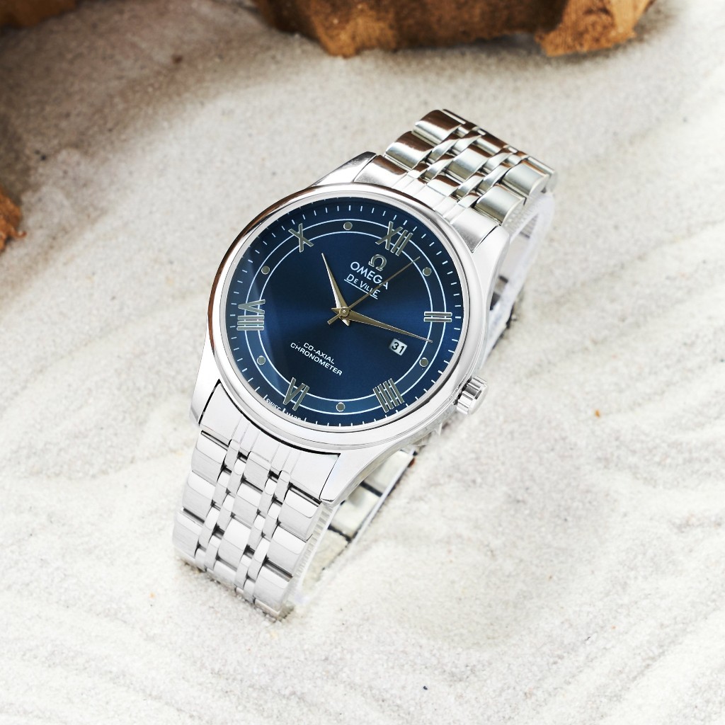 Đồng hồ nam Omega 076, đồng hồ thép không gỉ, mặt kính sapphire chống trầy xước