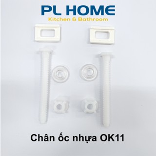 Ốc nắp bồn cầu nhựa OK11, đệm chữ nhật