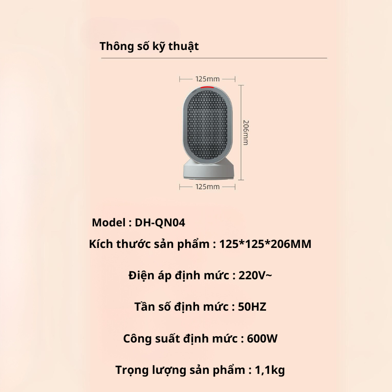 Quạt sưởi gốm mini Xiaomi DOUHE DH-QN04 - Bảo hành 3 tháng - Shop Mi YouPin Store