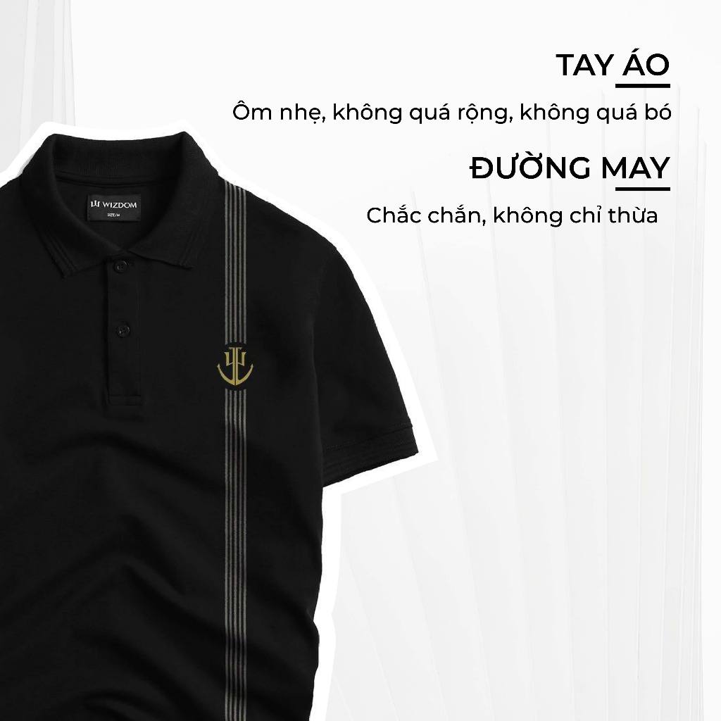 WIZDOM áo polo nam DARYN vải cá sấu cotton cao cấp thoáng mát, trendy, nam tính