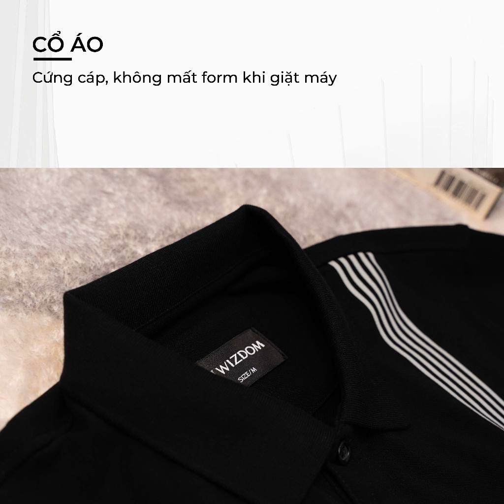 WIZDOM áo polo nam DARYN vải cá sấu cotton cao cấp thoáng mát, trendy, nam tính