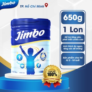 Sữa tăng cân cho bé Jimbo 650g sữa bột tăng sức đề kháng cho trẻ từ 3 đến 15 tuổi từ Hoa Kỳ