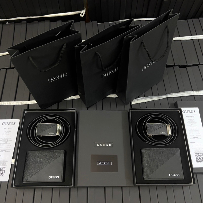 SET THẮT LƯNG NAM GU€SS FULLBOX + TÚI GIẤY