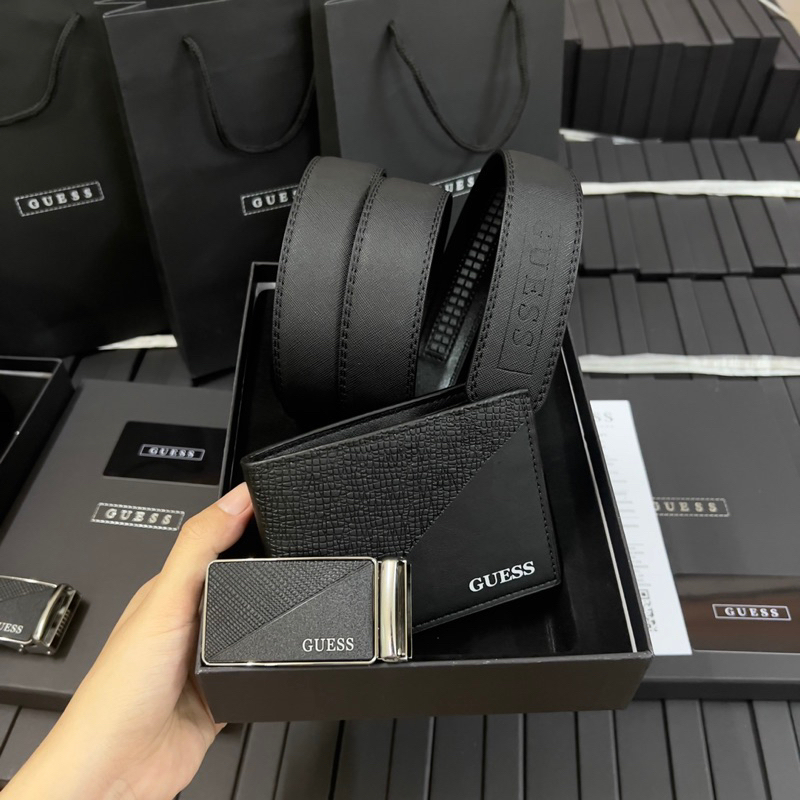 SET THẮT LƯNG NAM GU€SS FULLBOX + TÚI GIẤY
