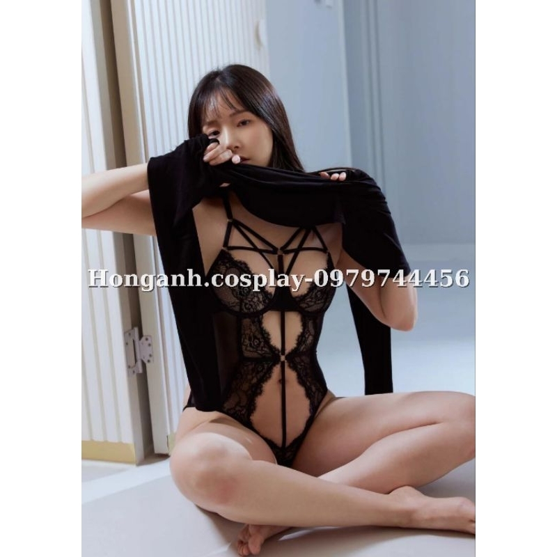 J14 jumpsuit bodysuit bộ liền thân ren lưng đan dây cut out sexy gợi cảm harness quyến rũ clip thật