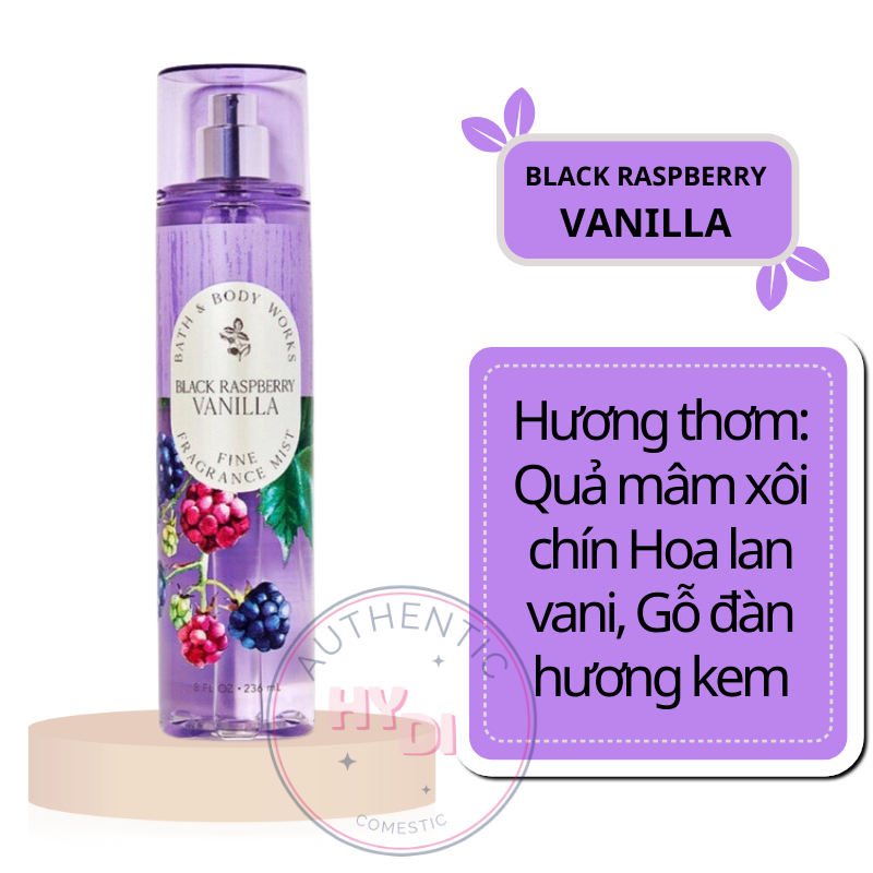 BLACK RASPBERRY VANILLA - XỊT THƠM DƯỠNG THỂ BATH & BODY WORKS USA