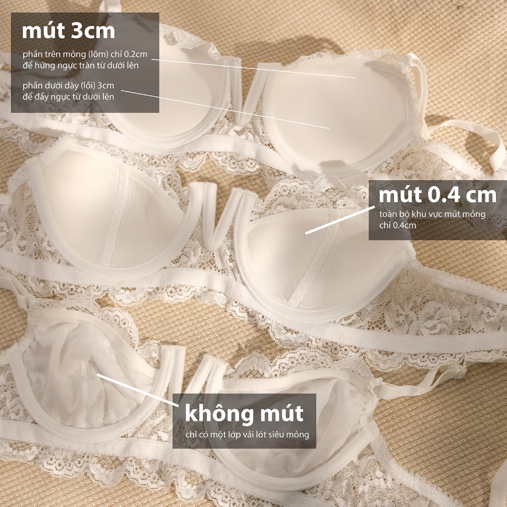 Set đồ lót nữ tách lẻ KRYSTAL Vie trắng