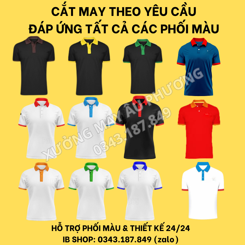 IN ÁO THEO YÊU CẦU áo thun POLO nam chất cotton xịn vải cá sấu in áo đồng phục nhà hàng, du lịch, in áo lớp áo công team