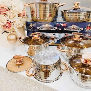 🍀 bộ nồi 6 món cao cấp kaisa villa nhập khẩu đức 5 đáy