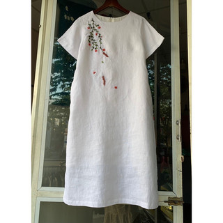 Đầm linen tưng premium thêu cành hoa nhẹ nhàng, sang trọng, dài 105cm mm3_120