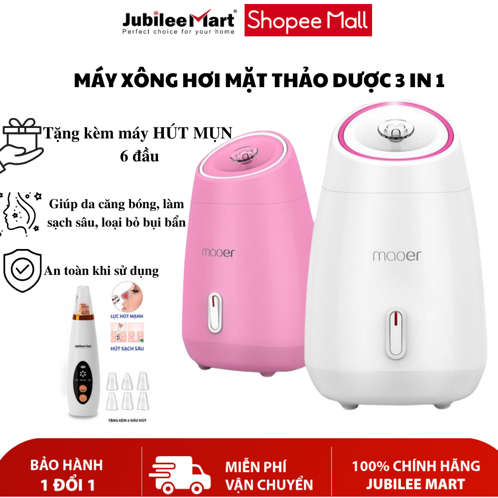 Tặng Hút Mụn 6 Đầu Máy Xông Da Mặt Thảo Dược, Hoa Quả Tươi Tự Động 2 IN 1, Khuếch Tán Tinh Dầu