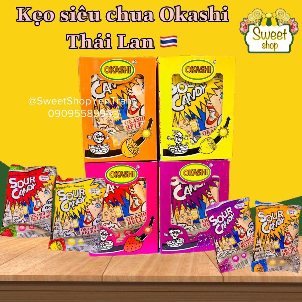 🔥🔥 KẸO SIÊU CHUA OKASHI GÓI 16GR - THÁI LAN 🇹🇭🇹🇭