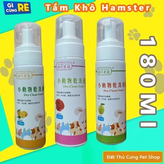 Dung dịch tắm khô 180ml tạo bọt khử mùi cho Hamster và thú nhỏ