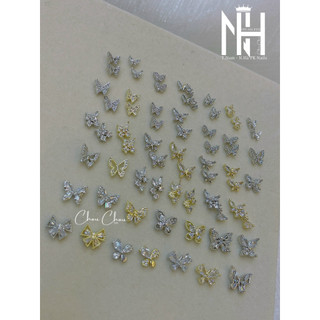 Các mẫu charm bướm mini, Charm bướm size nhỏ trang trí móng, charm gắn móng,đá hình trang trí móng charm cao cấp