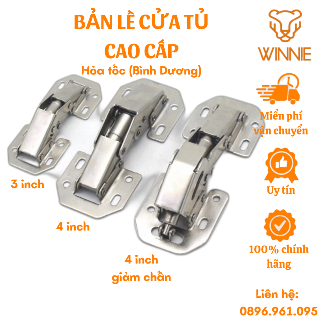 Bản Lề cửa tủ thủy lực không khoan lỗ - Bản lề giảm chấn bằng thép không gỉ tiện dụng