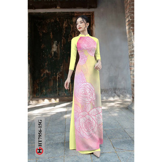 Vải áo dài hoa hồng