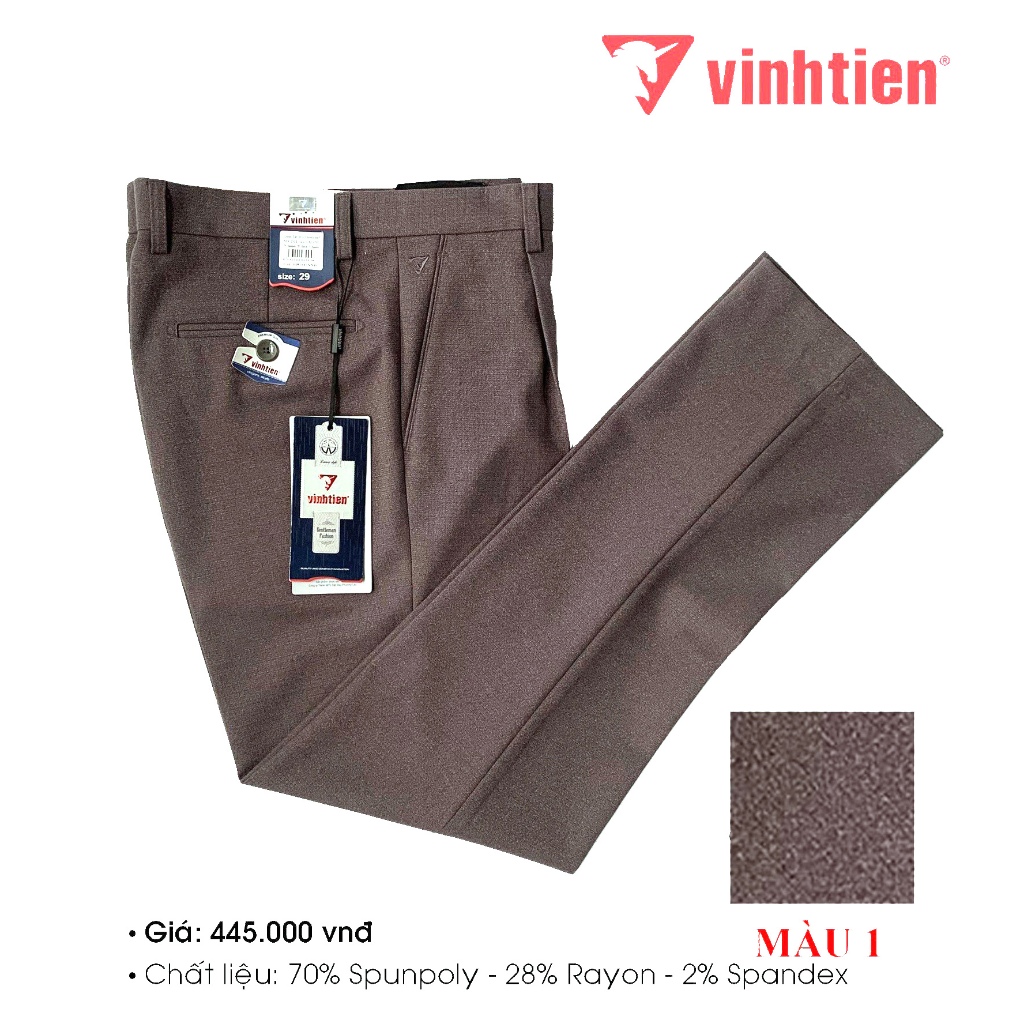 Quần Tây Nam Ống Đứng Vĩnh Tiến Dành Cho Trung Niên Xám
