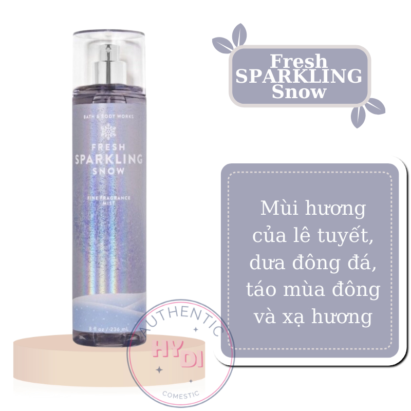 FRESH SPARKLING SNOW - XỊT THƠM DƯỠNG THỂ BATH & BODY WORKS USA