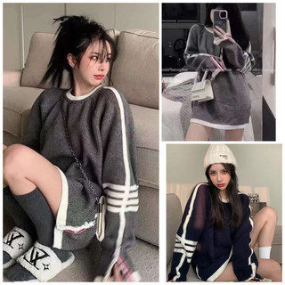 Áo len Thome sọc tay 2 màu cực đẹp, chất len QC hàng đanh form dáng cực chuẩn - Áo Len ThomBrown New, Áo Len Hàn Quốc
