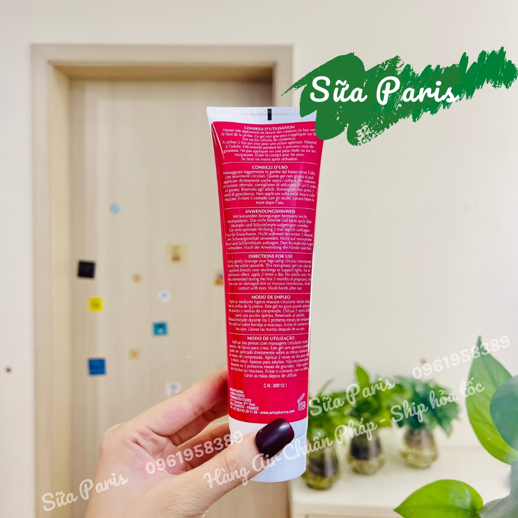 Gel Arkopharma Veinoflux Gel giảm suy giãn tĩnh mạch, tê, mỏi chân của pháp_Sữa Paris Aderma