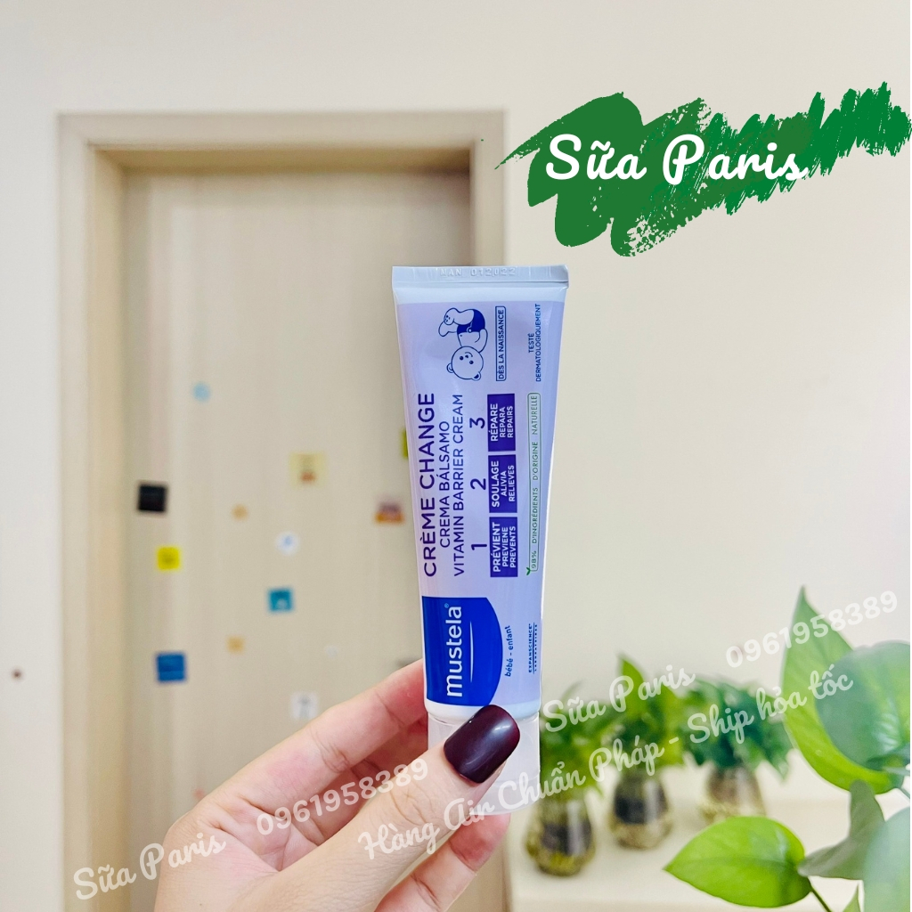 Kem hăm Mustela Vitamin Barrier Cream ngăn ngừa hăm tã ở trẻ, giúp mông bé khô thoáng, mịn màng_Sữa Paris Aderma