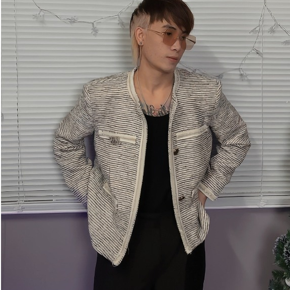 ÁO KHOÁC DẠ TWEED 3 LỚP CÓ ĐỆM CẦU VAI