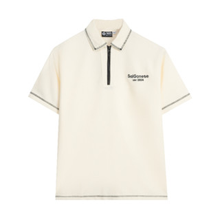 Áo Polo Waffle SAIGONESE Thun Tổ Ong Unisex Nam Nữ Form Rộng / Kem