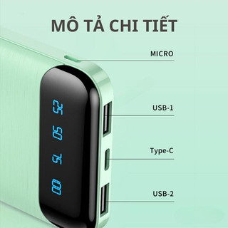 Pin sạc dự phòng 20000mah 2 output usb 2 input micro type-c - hỗ trợ sạc nhanh linkeetech