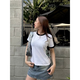 YU CHERRY | Áo thun Baby Tee nữ cotton 4 chiều tay ngắn Flower Road Babytee YP017