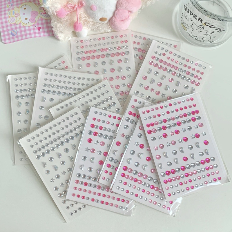 STICKER GIẢ ĐÁ NGÔI SAO TRÁI TIM BLING BLING